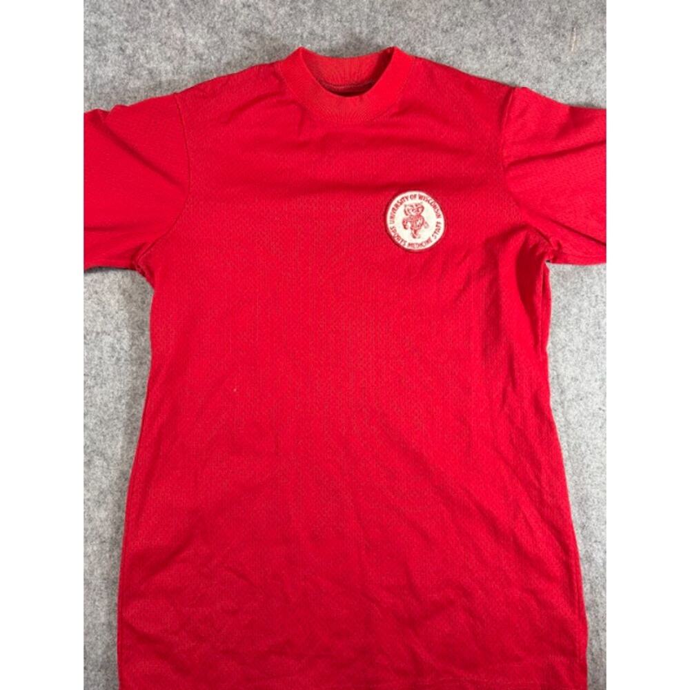 VTG 80s University of Wisconsin Sports Medicine Staff Shirt Mens Medium Red NCAA